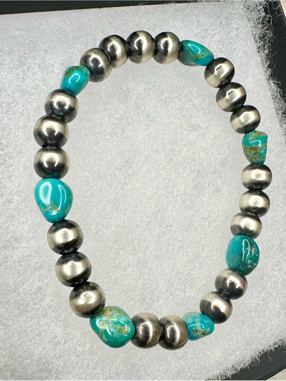 Navajo Pearl & Turquoise Stretch Bracelet - Women Jewelry